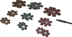 Superior Abrasives - 17 Piece Aluminum Oxide Sanding Star Kit - Contains 1-1/2, 2 & 3" Diam Coarse, Medium & Very Fine Polishing & Sanding Stars - Exact Tool & Supply