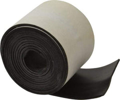 Made in USA - 1/16" Thick x 2" Wide x 60" Long, Adhesive Backed Buna-N Rubber Strip - Stock Length, 60 Shore A Durometer, 2,500 psi Tensile Strength, -20 to 170°F, Black - Exact Tool & Supply