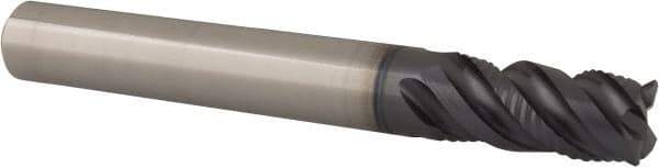 Iscar - 3/8", 4 Flute, Single End, Solid Carbide, Corner Chamfer End Mill - 3" OAL, 45° Helix, Right Hand Flute, 3/4" LOC, Right Hand Cut - Exact Tool & Supply