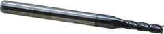 Accupro - 2mm, 8mm LOC, 3mm Shank Diam, 38mm OAL, 4 Flute, Solid Carbide Square End Mill - Single End, AlTiN Finish, Spiral Flute, 30° Helix, Centercutting, Right Hand Cut, Right Hand Flute - Exact Tool & Supply