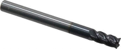 Accupro - 6mm, 12mm LOC, 6mm Shank Diam, 63mm OAL, 4 Flute, Solid Carbide Square End Mill - Single End, AlTiN Finish, Spiral Flute, 40° Helix, Centercutting, Right Hand Cut, Right Hand Flute - Exact Tool & Supply