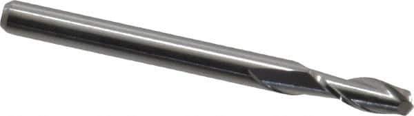 Kyocera - 1/8", 3/8" LOC, 1/8" Shank Diam, 1-1/2" OAL, 2 Flute, Solid Carbide Square End Mill - Single End, Uncoated, Spiral Flute, Centercutting, Right Hand Cut, Right Hand Flute, Series 1610 - Exact Tool & Supply