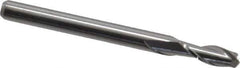 Kyocera - 1/8", 3/8" LOC, 1/8" Shank Diam, 1-1/2" OAL, 2 Flute, Solid Carbide Square End Mill - Single End, Uncoated, Spiral Flute, Centercutting, Right Hand Cut, Right Hand Flute, Series 1610 - Exact Tool & Supply