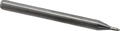 Kyocera - 0.04", 0.06" LOC, 1/8" Shank Diam, 1-1/2" OAL, 2 Flute, Solid Carbide Square End Mill - Single End, Uncoated, Spiral Flute, 30° Helix, Centercutting, Right Hand Cut, Right Hand Flute, Series 1620 - Exact Tool & Supply