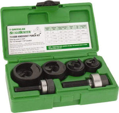 Greenlee - 11 Piece, 1" Punch Hole Diam, Manual Knockout Set - Round Punch, 10 Gage Mild Steel - Exact Tool & Supply