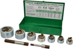Greenlee - 17 Piece, 2" Punch Hole Diam, Hydraulic Knockout Set - Round Punch, 10 Gage Mild Steel - Exact Tool & Supply