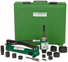 Greenlee - 17 Piece, 2" Punch Hole Diam, Hydraulic Knockout Set - Round Punch, 10 Gage Mild Steel - Exact Tool & Supply