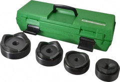 Greenlee - 9 Piece, 4" Punch Hole Diam, Hydraulic Standard Punch Kit - Round Punch, 10 Gage Mild Steel - Exact Tool & Supply