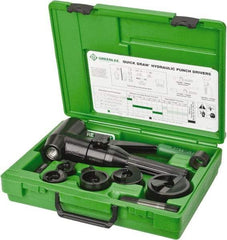 Greenlee - 9 Piece, 2" Punch Hole Diam, Hydraulic Punch Driver Kit - Round Punch, 10 Gage Mild Steel - Exact Tool & Supply