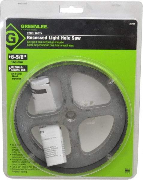 Greenlee - 6-5/8" Diam, 7/8" Cutting Depth, Hole Saw - High Speed Steel Saw - Exact Tool & Supply