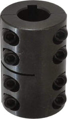 Climax Metal Products - 20mm Inside x 42mm Outside Diam, Metric Two Piece Clamping Rigid Coupling with Keyway - 65mm Long x 6mm Keyway Width x 2.8mm Keyway Depth - Exact Tool & Supply
