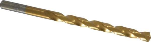 Chicago-Latrobe - Letter B 135° Cobalt Jobber Drill - TiN Finish, Right Hand Cut, Spiral Flute, Straight Shank, 4" OAL, Split Point - Exact Tool & Supply