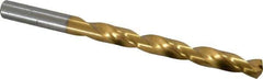 Chicago-Latrobe - Letter P 135° Cobalt Jobber Drill - TiN Finish, Right Hand Cut, Spiral Flute, Straight Shank, 4-5/8" OAL, Split Point - Exact Tool & Supply