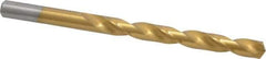 Chicago-Latrobe - Letter Q 135° Cobalt Jobber Drill - TiN Finish, Right Hand Cut, Spiral Flute, Straight Shank, 4-3/4" OAL, Split Point - Exact Tool & Supply