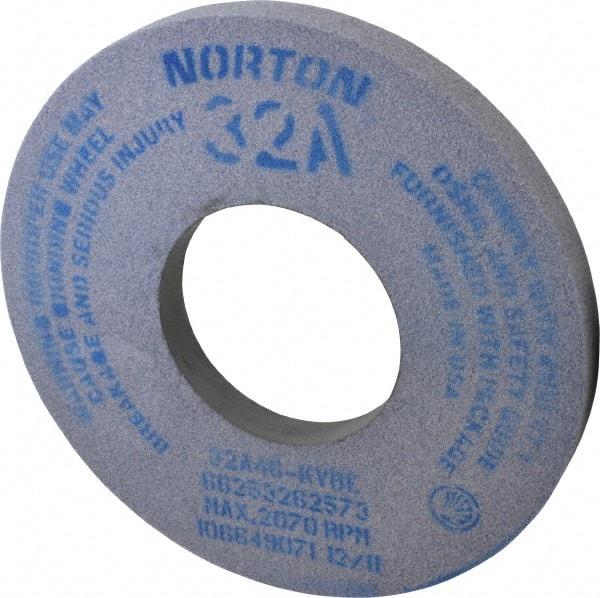 Norton - 12" Diam x 5" Hole x 1" Thick, K Hardness, 46 Grit Surface Grinding Wheel - Aluminum Oxide, Type 1, Coarse Grade, 2,070 Max RPM, Vitrified Bond, No Recess - Exact Tool & Supply