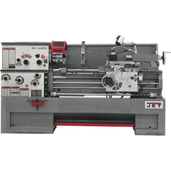 Jet - 14" Swing, 40" Between Centers, 230 Volt, Triple Phase Engine Lathe - 7MT Taper, 7-1/2 hp, 42 to 1,800 RPM, 3-1/8" Bore Diam, 29-1/2" Deep x 47-1/2" High x 97-1/2" Long - Exact Tool & Supply