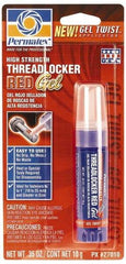 Permatex - 10 Gal Tube, Red, High Strength Gel Threadlocker - Series 270, 24 hr Full Cure Time, Hand Tool, Heat Removal - Exact Tool & Supply