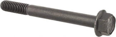 Value Collection - 5/16-18 UNC, 3" Length Under Head, Hex Drive Flange Bolt - 7/8" Thread Length, Grade 8 Alloy Steel, Smooth Flange, Phosphate & Oil Finish - Exact Tool & Supply