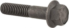 Value Collection - 7/16-14 UNC, 2" Length Under Head, Hex Drive Flange Bolt - 1-1/8" Thread Length, Grade 8 Alloy Steel, Smooth Flange, Phosphate & Oil Finish - Exact Tool & Supply