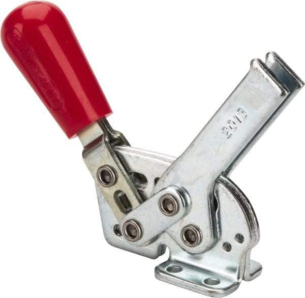 De-Sta-Co - 295 Lb Holding Capacity, Horizontal Handle, Manual Hold Down Toggle Clamp - 58° Handle Movement, 71° Bar Opening, U-Bar, Flanged Base, Electro-Plated Zinc, Carbon Steel - Exact Tool & Supply