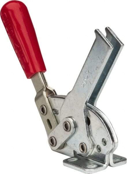 De-Sta-Co - 840 Lb Holding Capacity, Horizontal Handle, Manual Hold Down Toggle Clamp - 70° Handle Movement, 68° Bar Opening, U-Bar, Flanged Base, Electro-Plated Zinc, Carbon Steel - Exact Tool & Supply