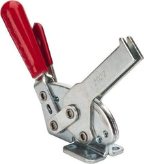 De-Sta-Co - 840 Lb Holding Capacity, Horizontal Handle, Manual Hold Down Toggle Clamp - 70° Handle Movement, 68° Bar Opening, U-Bar, Flanged Base, Electro-Plated Zinc, Carbon Steel - Exact Tool & Supply