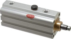 De-Sta-Co - 67 Lb Clamping Force, Adjustable (Right, Left, Straight) Swing, 28mm Total Stroke, Single-Acting Pneumatic Swing Clamp - G1/8 Port, 124.97mm Body Length x 32mm Body Width, 19.4 cm3 (Clamp), 22.5 cm3 (Unclamp), 145 Max psi - Exact Tool & Supply
