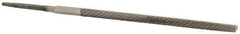 Value Collection - 4" Long, Second Cut, Round American-Pattern File - Double Cut, Tang - Exact Tool & Supply