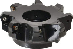 Kennametal - 4" Cut Diam, 1-1/4" Arbor Hole, 4.51mm Max Depth of Cut, 45° Indexable Chamfer & Angle Face Mill - 8 Inserts, HNGJ 535-GD Insert, Right Hand Cut, 8 Flutes, Through Coolant, Series KSHR - Exact Tool & Supply