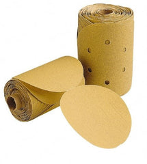 3M - 6" Diam, 150 Grit FEPA, Aluminum Oxide Adhesive PSA Disc - Very Fine Grade, Gold, F Weighted Backing, Flexible, Use with Random Orbital Sanders - Exact Tool & Supply