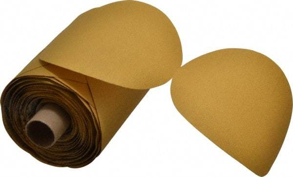3M - 5" Diam, 100 Grit Aluminum Oxide Adhesive PSA Disc - Fine Grade, Gold, Polyester Backing, Flexible, Use with Random Orbital Sanders - Exact Tool & Supply