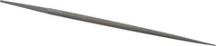 Grobet - 6" Standard Precision Swiss Pattern Round File - Double Cut, 1/4" Width Diam, With Tang - Exact Tool & Supply
