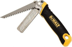 DeWALT - 5-1/4" Steel Blade Folding Saw - ABS, TPR Handle, Cushion Grip, 13-7/64" OAL - Exact Tool & Supply