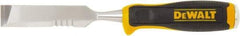 DeWALT - 11" OAL x 1" Blade Width Wood Chisel - 1" Tip, 1" Stock, High-Impact Polypropylene & Rubber Handle - Exact Tool & Supply