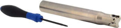 Seco - 1" Cut Diam, 0.03" Max Depth, 1" Shank Diam, Cylindrical Shank Indexable High-Feed End Mill - Screw Holding Method, LP.. 06 Insert, R217.21 Toolholder, Through Coolant - Exact Tool & Supply