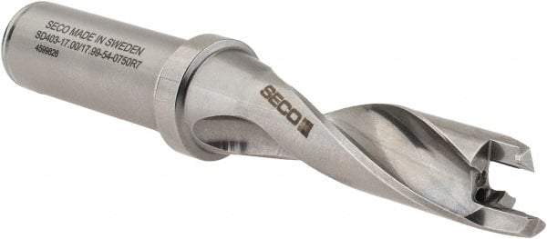 Seco - 17 to 17.99mm Diam, 3xD, 54mm Max Depth, 3/4" Shank Diam, 2.583" Flute, 5.22" OAL, Replaceable Tip Drill - SD403 Toolholder, Series Crownloc Plus - Exact Tool & Supply