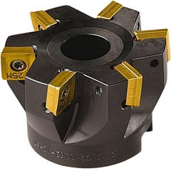 Seco - 6 Inserts, 63mm Cut Diam, 22mm Arbor Diam, 11mm Max Depth of Cut, Indexable Square-Shoulder Face Mill - 90° Lead Angle, 40mm High, SONX 1205 Insert Compatibility, Series Midi Square - Exact Tool & Supply