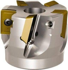 Seco - 5 Inserts, 80mm Cut Diam, 27mm Arbor Diam, 20mm Max Depth of Cut, Indexable Square-Shoulder Face Mill - 50mm High, ABEX 26.. Insert Compatibility, Through Coolant - Exact Tool & Supply