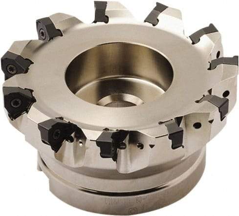 Seco - 7 Inserts, 63mm Cut Diam, 22mm Arbor Diam, 7.5mm Max Depth of Cut, Indexable Square-Shoulder Face Mill - 90° Lead Angle, 40mm High, XNEX 0806 Insert Compatibility - Exact Tool & Supply