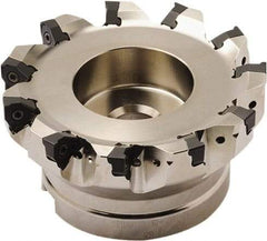 Seco - 7 Inserts, 63mm Cut Diam, 22mm Arbor Diam, 7.5mm Max Depth of Cut, Indexable Square-Shoulder Face Mill - 90° Lead Angle, 40mm High, XNEX 0806 Insert Compatibility - Exact Tool & Supply