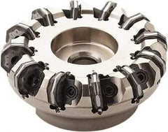 Seco - 95mm Cut Diam, 27mm Arbor Hole, 6mm Max Depth of Cut, 40° Indexable Chamfer & Angle Face Mill - 9 Inserts, ON.. 0905 Insert, Right Hand Cut, 9 Flutes, Series Double OctoMill - Exact Tool & Supply