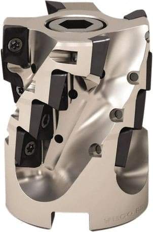 Seco - 4 Inserts, 40mm Cut Diam, 34mm Max Depth of Cut, Indexable Square-Shoulder Face Mill - Through Coolant - Exact Tool & Supply