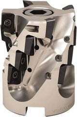 Seco - 4 Inserts, 40mm Cut Diam, 34mm Max Depth of Cut, Indexable Square-Shoulder Face Mill - Through Coolant - Exact Tool & Supply
