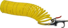 Value Collection - 1/4" ID Thumb Lever Air Gun - 25' Long Nylon Hose, 1/4" Inlet, NPT Thread, 200 Max psi - Exact Tool & Supply