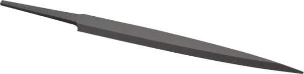 Grobet - 4" Standard Precision Swiss Pattern Barrette File - Double Cut, 1/2" Width Diam x 1/8" Thick, With Tang - Exact Tool & Supply