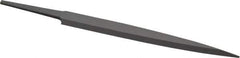 Grobet - 4" Standard Precision Swiss Pattern Barrette File - Double Cut, 1/2" Width Diam x 1/8" Thick, With Tang - Exact Tool & Supply