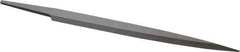 Grobet - 6" Standard Precision Swiss Pattern Barrette File - Double Cut, 23/32" Width Diam x 5/32" Thick, With Tang - Exact Tool & Supply