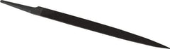 Grobet - 8" Standard Precision Swiss Pattern Barrette File - Double Cut, 7/8" Width Diam x 13/64" Thick, With Tang - Exact Tool & Supply