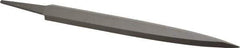 Grobet - 8" Standard Precision Swiss Pattern Barrette File - Double Cut, 7/8" Width Diam x 13/64" Thick, With Tang - Exact Tool & Supply