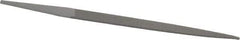 Grobet - 4" Standard Precision Swiss Pattern Crochet File - Double Cut, 5/16" Width Diam x 3/32" Thick, With Tang - Exact Tool & Supply